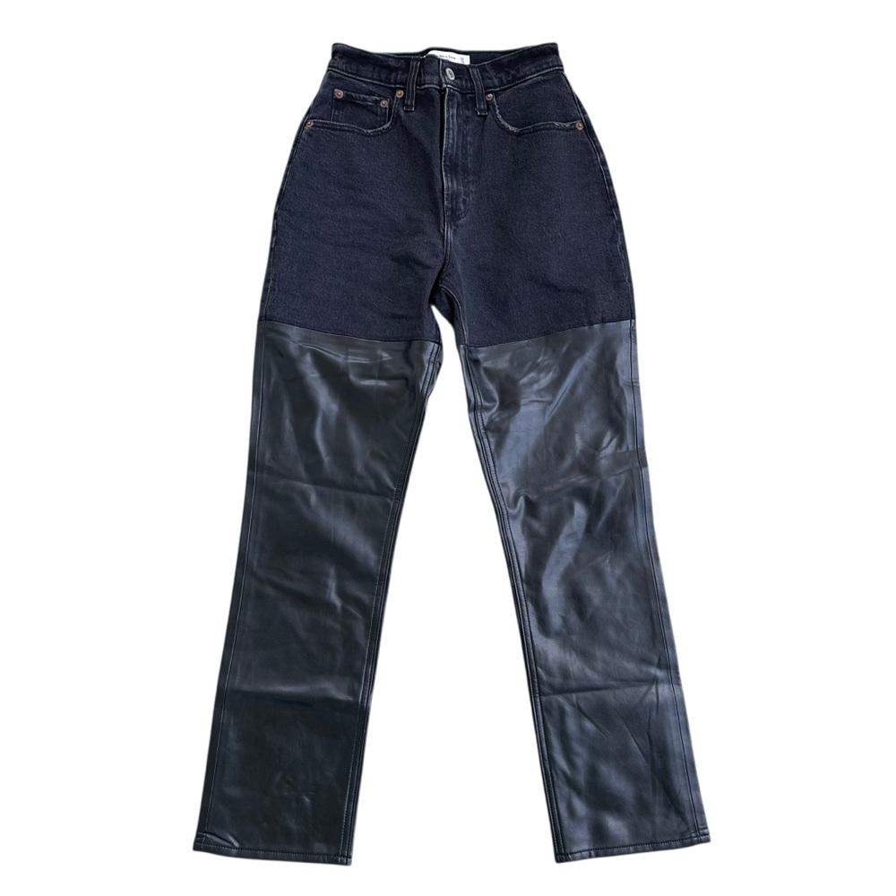 Abercrombie & Fitch Women’s Black Denim ‘90s Straight Leg Ultra High Rise Jeans - Picture 2 of 9